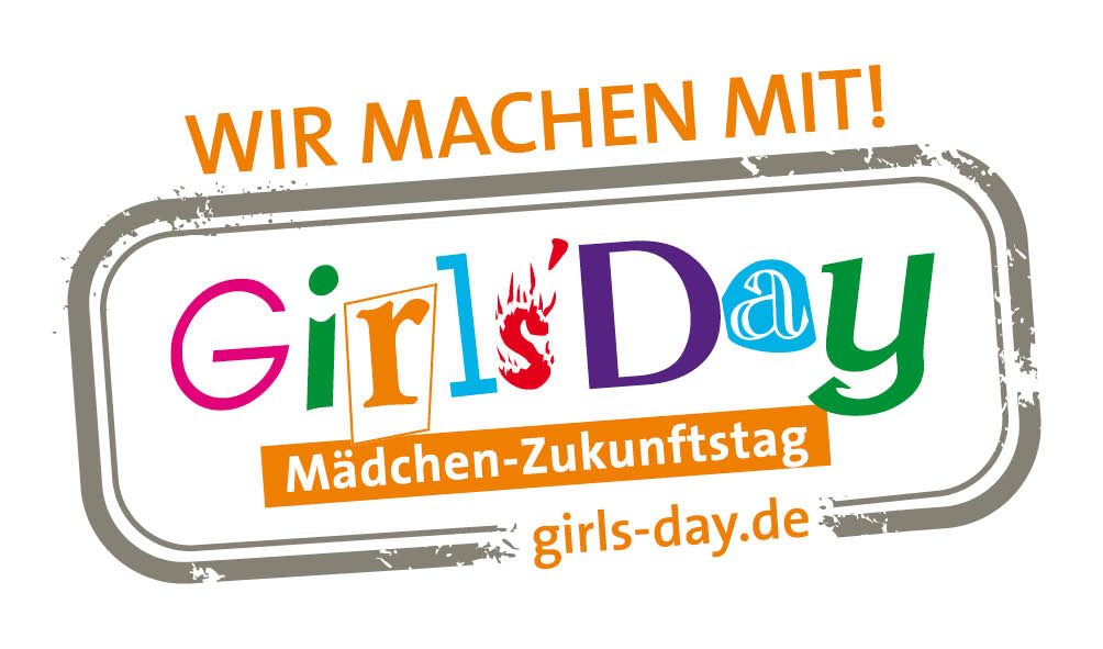 Girls Day 2023 Logo bunt mit oranger Schrift